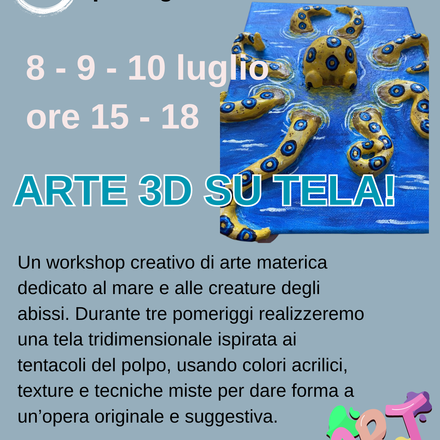 Workshop Arte 3D su Tela per ragazzi